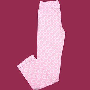 Booky Full length Soft Cotton stretchy Baby Pink Wreath leggings Skinny Fit NWOT